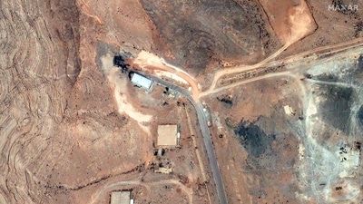 A satellite image shows damage to the tunnel entrances of the Isfahan Nuclear Technology Research Center, following US airstrikes amid the Iran-Israel conflict, in Isfahan, Iran, June 22, 2025. (Reuters)