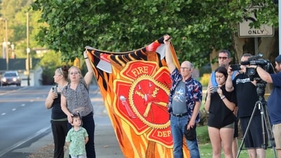 A procession from Kootenai Health headed to Spokane after firefighters were ambushed and killed responding to a northern Idaho wildfire on June 29, 2025. (Bill Buley/Coeur D'Alene Press via AP) (AP) A procession from Kootenai Health headed to Spokane after firefighters were ambushed and killed responding to a northern Idaho wildfire on June 29, 2025. (Bill Buley/Coeur D'Alene Press via AP) (AP)