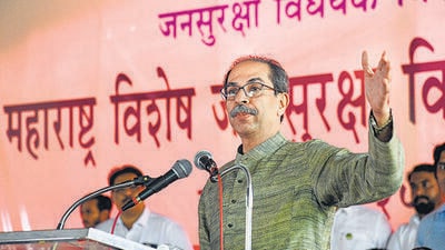 Mumbai, India. June 30, 2025: Shiv Sena (UBT) chief Uddhav Thackeray participated in the rally to oppose the public security act at Azad Maidan in Mumbai. MUmbai, India. June 30, 2025. (Photo by HT) Mumbai, India. June 30, 2025: Shiv Sena (UBT) chief Uddhav Thackeray participated in the rally to oppose the public security act at Azad Maidan in Mumbai. MUmbai, India. June 30, 2025. (Photo by HT)