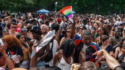 Revelers fill the Washington Square Park after the NYC Pride March on Sunday, June 29, 2025, in New York. (AP Photo/Olga Fedorova) (AP) Revelers fill the Washington Square Park after the NYC Pride March on Sunday, June 29, 2025, in New York. (AP Photo/Olga Fedorova) (AP)