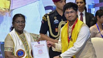 President Droupadi Murmu at the AIIMS Gorakhpur convocation. (PTI PHOTO)