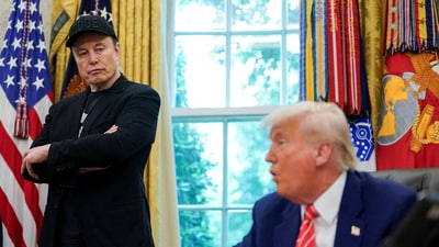 Musk recently left Trump’s side after working for several months as the head of Trump’s so-called Department of Government Efficiency. (REUTERS)