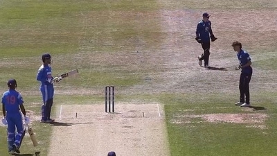 India U119 vs England U19: Left-handed batter Vaibhav Suryavanshi was given a fiery send-off by home pacer Jack Home. (Screengrab - ECB) India U119 vs England U19: Left-handed batter Vaibhav Suryavanshi was given a fiery send-off by home pacer Jack Home. (Screengrab - ECB)