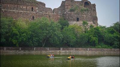 Visitors enjoy 20-minute boat rides. (Sanchit Khanna/HT Photo)