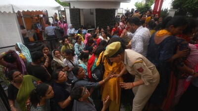 Jammu: Pilgrims wait to collect tokens for registration ahead of the annual Amarnath Yatra, at Saraswati Dham near the railway station, in Jammu, Monday, June 30, 2025. (PTI) Jammu: Pilgrims wait to collect tokens for registration ahead of the annual Amarnath Yatra, at Saraswati Dham near the railway station, in Jammu, Monday, June 30, 2025. (PTI)