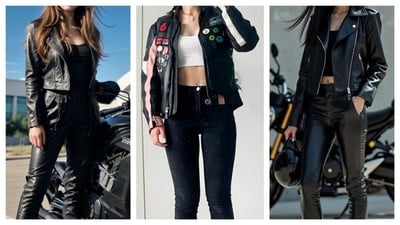 Biker girl aesthetic is taking over wardrobes. (Reference pics: Pinterest) Biker girl aesthetic is taking over wardrobes. (Reference pics: Pinterest)