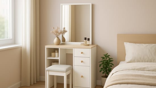 Compact dressing table designs that blend storage and style, ideal for small rooms needing both function and a fresh look.