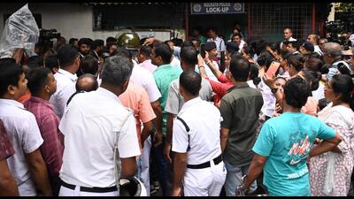 A scene outside the Alipore court in Kolkata on Tuesday. (Samir Jana/ Hindustan Times) A scene outside the Alipore court in Kolkata on Tuesday. (Samir Jana/ Hindustan Times)