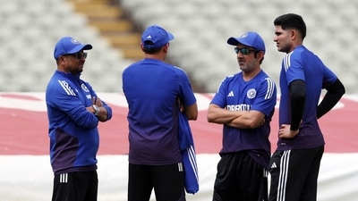 India's Shubman Gill with head coach Gautam Gambhir during a discussion with the selectors at Edgbaston (Action Images via Reuters)