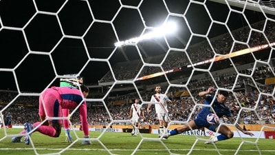 Marcos Leonardo scores his team's fourth goal during the FIFA Club World Cup 2025 round of 16 football match between England's Manchester City and Saudi's Al-Hilal (AFP) Marcos Leonardo scores his team's fourth goal during the FIFA Club World Cup 2025 round of 16 football match between England's Manchester City and Saudi's Al-Hilal (AFP)