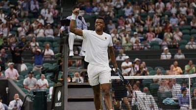 France's Giovanni Mpetshi Perricard dished a 153 mph serve — it was the fastest in Wimbledon history. (REUTERS)