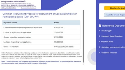 IBPS SO Notification 2025: Registration underway for Specialist Officer posts at ibps.in. Apply via direct link here. IBPS SO Notification 2025: Registration underway for Specialist Officer posts at ibps.in. Apply via direct link here.