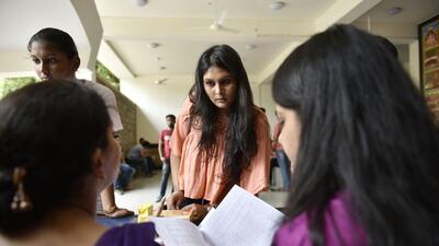 New Delhi, India - June 30, 2016: Delhi University admission processes commenced at Venkateshwar college in New Delhi, India, on Thursday, June 30, 2016. Delhi University came out with its first cut off list on June 29, 2016. (Photo by Saumya Khandelwal/ Hindustan Times) (Gurinder Osan/HT PHOTO) New Delhi, India - June 30, 2016: Delhi University admission processes commenced at Venkateshwar college in New Delhi, India, on Thursday, June 30, 2016. Delhi University came out with its first cut off list on June 29, 2016. (Photo by Saumya Khandelwal/ Hindustan Times) (Gurinder Osan/HT PHOTO)