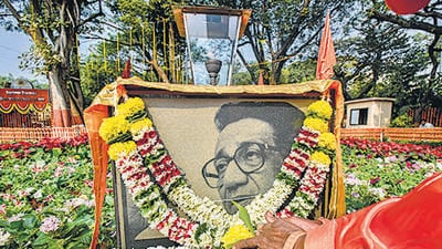The government had decided to erect a memorial – the Balasaheb Thackeray Rashtriya Smarak Memorial – in honour of Thackeray in view of his contributions to the political landscape of the state, particularly in Mumbai. (Kunal Patil/HT Photo) The government had decided to erect a memorial – the Balasaheb Thackeray Rashtriya Smarak Memorial – in honour of Thackeray in view of his contributions to the political landscape of the state, particularly in Mumbai. (Kunal Patil/HT Photo)