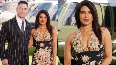 Priyanka Chopra stuns in floral bodycon dress alongside John Cena at event. (Instagram/@jerryxmimi) Priyanka Chopra stuns in floral bodycon dress alongside John Cena at event. (Instagram/@jerryxmimi)