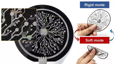 A new kind of ink could make tomorrow’s gadgets as flexible as your imagination, blurring the line between hard and soft tech. (Study authors Simok Lee et al./Science Advances)