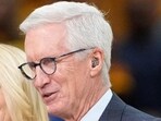 Doris Burke and Mike Breen on the court before game three of the 2025 NBA Finals between the Seattle Sounders and the FC Dallas.