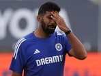India's Jasprit Bumrah during the warm up before the match