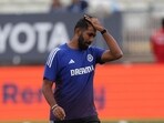 India's Jasprit Bumrah during the warm up before the match