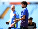 India's Kuldeep Yadav during practice 