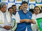 Karnataka Chief Minister Siddaramaiah with his deputy DK Shivakumar. (ANI)