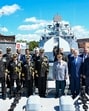 Indian and Russian naval officers during the commissioning ceremony of Indian Navy's Russian-manufactured guided missile frigate 'INS Tamal', in Kaliningrad, Russia. (PTI) Indian and Russian naval officers during the commissioning ceremony of Indian Navy's Russian-manufactured guided missile frigate 'INS Tamal', in Kaliningrad, Russia. (PTI)