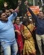 Shiv Sena (UBT) workers protest against the imposition of Hindi in schools (Anshuman Poyrekar/ Hindustan Times) Shiv Sena (UBT) workers protest against the imposition of Hindi in schools (Anshuman Poyrekar/ Hindustan Times)