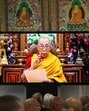 Tibetan spiritual leader the Dalai Lama speaks in a video broadcast at the start of the 15th Tibetan Religious Conference, a meeting of religious leaders in McLeodganj, near Dharamsala on Wednesday. Exiled Tibetan spiritual leader the Dalai Lama said on July 2, that the 600-year-old institution will continue after his death, a decision that will have profound impact on his Buddhist followers. (AFP Photo)
