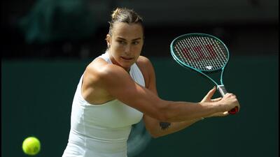 Belarus' Aryna Sabalenka asserting herself for a 7-6 (4), 6-4 victory over Marie Bouzkova. (REUTERS) Belarus' Aryna Sabalenka asserting herself for a 7-6 (4), 6-4 victory over Marie Bouzkova. (REUTERS)