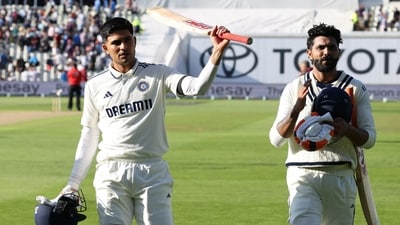 Shubman Gill and Ravindra Jadeja's partnership went in at stumps on 99, with the pair reconstructing and doing well after India found themselves in a little bit of trouble after the tea break. (AFP)