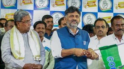 Karnataka Chief Minister Siddaramaiah with his deputy DK Shivakumar. (ANI) (HT_PRINT) Karnataka Chief Minister Siddaramaiah with his deputy DK Shivakumar. (ANI) (HT_PRINT)