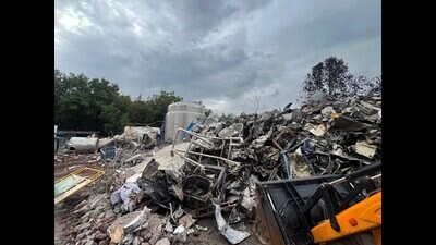 Debris at the site of the explosion which took place on Monday at the Sigachi Industries’ pharma plant at Pashamylaram in Sangareddy district, Telangana (X-kishanreddybjp) Debris at the site of the explosion which took place on Monday at the Sigachi Industries’ pharma plant at Pashamylaram in Sangareddy district, Telangana (X-kishanreddybjp)