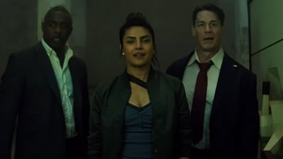Heads of State movie review: Priyanka Chopra, Idris Elba, and John Cena in the film.