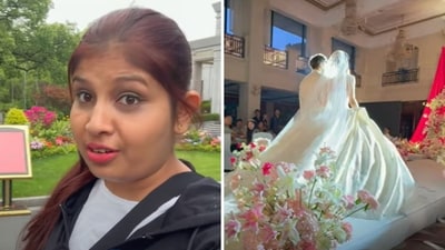 An Indian woman attending a wedding in China. (YouTube/@PartTimeTravellerChina)
