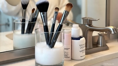 Ways to clean your makeup brush and sponges (AI Generated) Ways to clean your makeup brush and sponges (AI Generated)