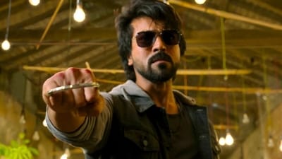 Ram Charan in a still from Shankar's political drama Game Changer. Ram Charan in a still from Shankar's political drama Game Changer.