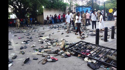 The June 4 stampede outside Bengaluru’s M Chinnaswamy Stadium left 11 people dead. (AFP) The June 4 stampede outside Bengaluru’s M Chinnaswamy Stadium left 11 people dead. (AFP)