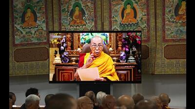 Tibetan spiritual leader the Dalai Lama speaks in a video broadcast at the start of the 15th Tibetan Religious Conference, a meeting of religious leaders in McLeodganj, near Dharamsala on Wednesday. Exiled Tibetan spiritual leader the Dalai Lama said on July 2, that the 600-year-old institution will continue after his death, a decision that will have profound impact on his Buddhist followers. (AFP Photo) Tibetan spiritual leader the Dalai Lama speaks in a video broadcast at the start of the 15th Tibetan Religious Conference, a meeting of religious leaders in McLeodganj, near Dharamsala on Wednesday. Exiled Tibetan spiritual leader the Dalai Lama said on July 2, that the 600-year-old institution will continue after his death, a decision that will have profound impact on his Buddhist followers. (AFP Photo)