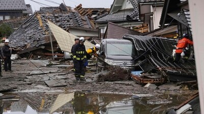 A series of powerful earthquakes that hit western Japan in January 2024, which killed around 600  people (AP)