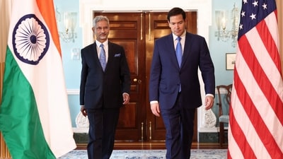 US Secretary of State Marco Rubio and External Affairs Minister Subrahmanyam Jaishankar walk together during the meeting of the Indo-Pacific Quad at the State Department in Washington (REUTERS)