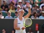 Barbora Krejcikova of Czech Republic celebrates winning the second round women's singles match against Caroline Dolehide Barbora Krejcikova of Czech Republic celebrates winning the second round women's singles match against Caroline Dolehide