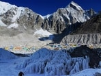 Drones have been deployed to haul garbage from Everest’s Camp 1, which sits at 6,065 meters (19,898 feet) above sea level down to base camp, about 700 meters below. (File)