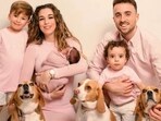 Diogo Jota with his wife and kids.