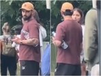 Virat Kohli was spotted by a fan with wife Anushka Sharma Virat Kohli was spotted by a fan with wife Anushka Sharma