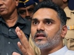 Maharashtra minister of state for home Yogesh Kadam talks to the media in Mumbai.
