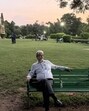 Tassadaque Hussain walks into adjacent Lodhi Garden for an evening stroll. (HT)