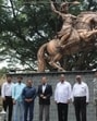 The 13.5-foot-tall, 4,000-kg bronze statue has been donated to the NDA by the Shreemath Thorle Bajirao Peshwa Pratishthan. (HT FILE) The 13.5-foot-tall, 4,000-kg bronze statue has been donated to the NDA by the Shreemath Thorle Bajirao Peshwa Pratishthan. (HT FILE)
