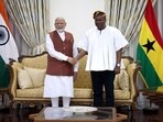 Prime Minister Narendra Modi meets Ghana President John Mahama, at Kotoka International Airport in Accra on Wednesday Prime Minister Narendra Modi meets Ghana President John Mahama, at Kotoka International Airport in Accra on Wednesday