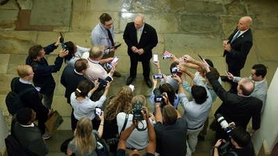 House Majority Leader Steve Scalise (R-LA) talks to reporters before the Big Beautiful Bill vote (Getty Images via AFP)