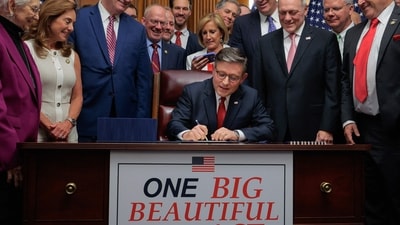 The Senate passed the bill, with Vice President JD Vance casting the tiebreaking vote. (AFP) The Senate passed the bill, with Vice President JD Vance casting the tiebreaking vote. (AFP)
